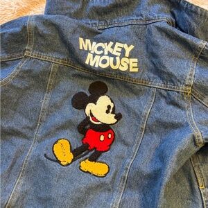 DISNEY Denim Jacket with Mickey Mouse Patch - Blue, Red, Yellow